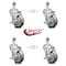 Service Caster 4 Inch Gray Polyurethane Swivel 12mm Threaded Stem Caster Set with Brake SCC SCC-TS20S414-PPUB-TLB-M1215-4 - alternate 3